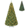 8 FT Artificial Christmas Tree with 2 Lighting Colors and Folding Metal Stand-L - Gallery View 1 of 2