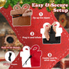 Close-up of the inflatable climbing Santa Claus with built-in air blower and wind ropes for secure rooftop display.