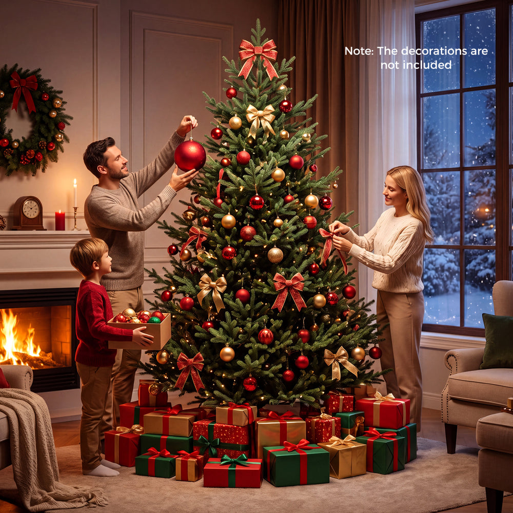 8 FT Pre-Lit Artificial Christmas Tree with 450 Warm White LED Lights - Gallery View 1 of 11