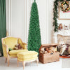 5/6/7/8 FT Pre-Lit Christmas Pencil Tree with Colorful Fiber Optics Green-8 ft - Gallery View 1 of 10