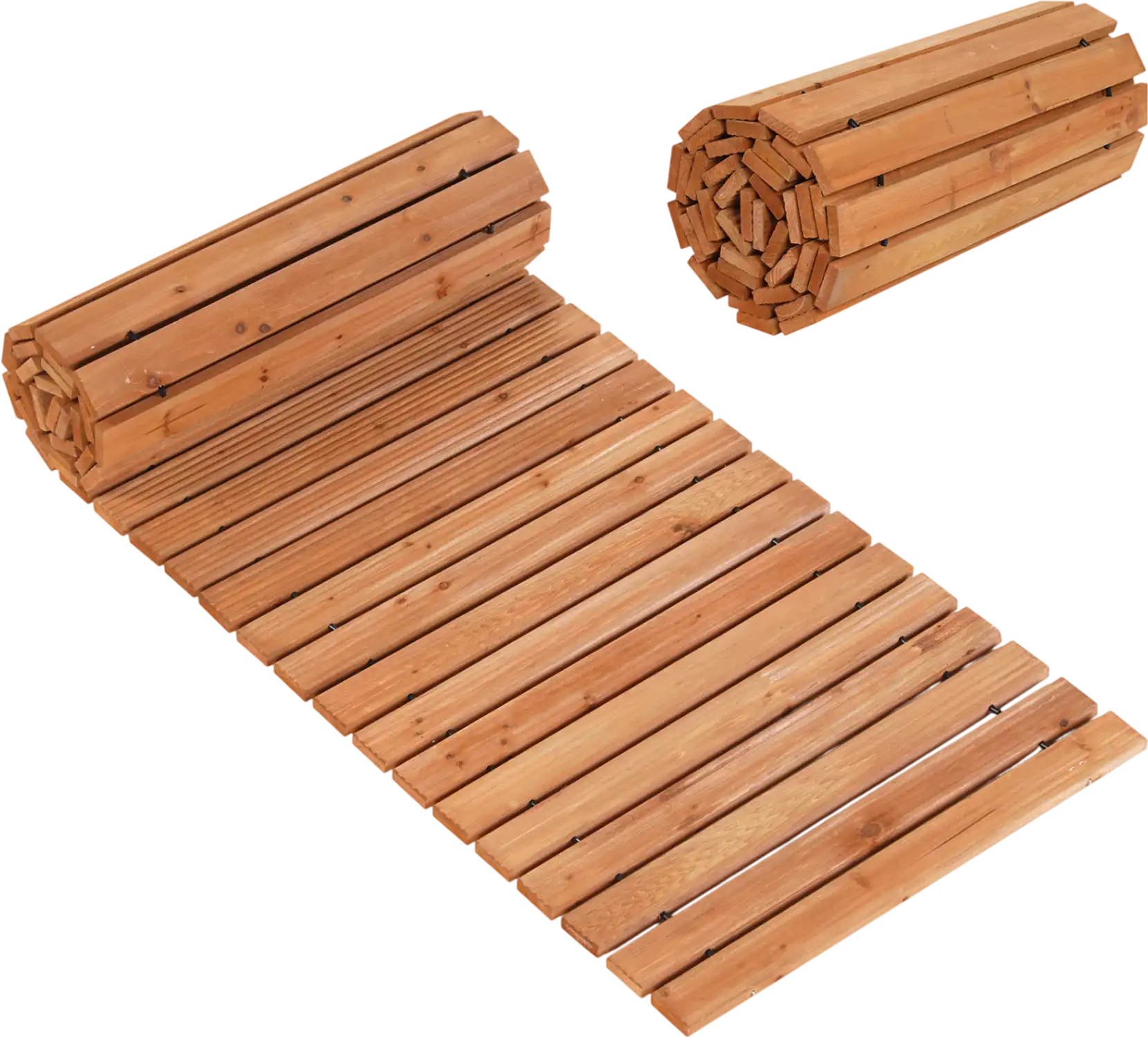 Costway 8' Wooden Garden Pathway Non-Slip Patio 55667828 New