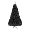 Black artificial Halloween Christmas tree with PVC branches and cool white LED lights, featuring a 3-section design for.