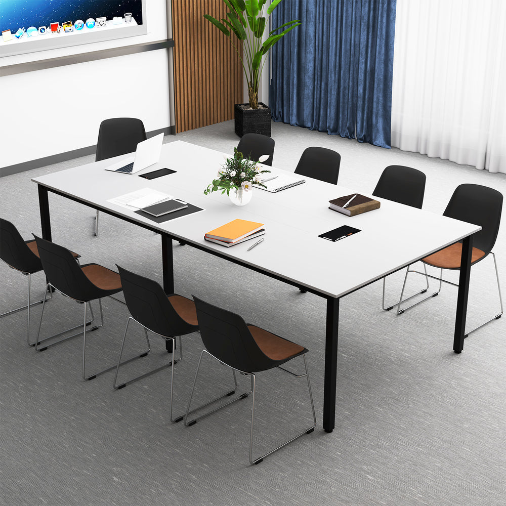 8 Feet Conference Room Table Large Meeting Table Seats up to 10 People-White - Gallery View 1 of 8