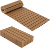 Brown 8 feet outdoor pathway boardwalk shown rolled out, ideal for creating a straight path in gardens or patios.
