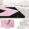 Folding gymnastics mat in black and pink with 2-inch thick EPE foam padding, ideal for fitness and kids' play.