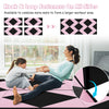 Black and pink 8 feet folding gymnastics mat with hook and loop fasteners, ideal for fitness and kids' play.