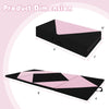 Folding 8 feet gymnastics mat in black and pink, featuring hook and loop fasteners, ideal for fitness and kids' play.
