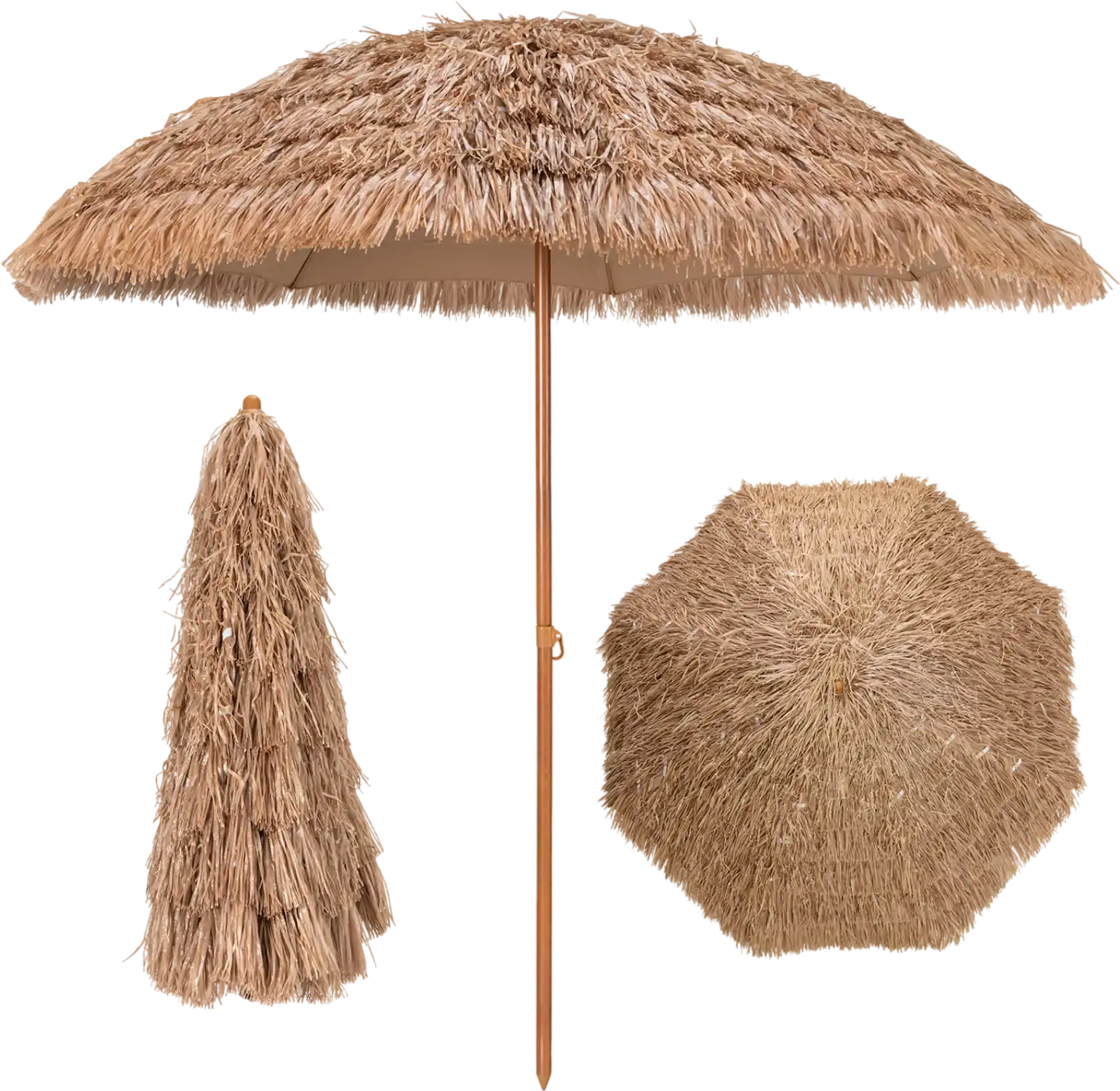Costway 8' Patio Thatched Tiki Beach Umbrella 36921745 New