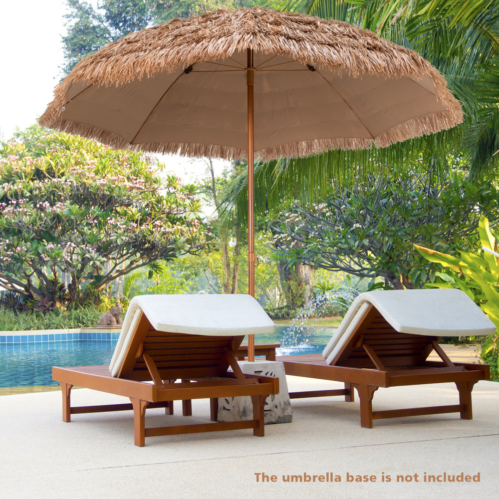 8 Feet Patio Thatched Tiki Umbrella Hawaiian Hula Beach Umbrella