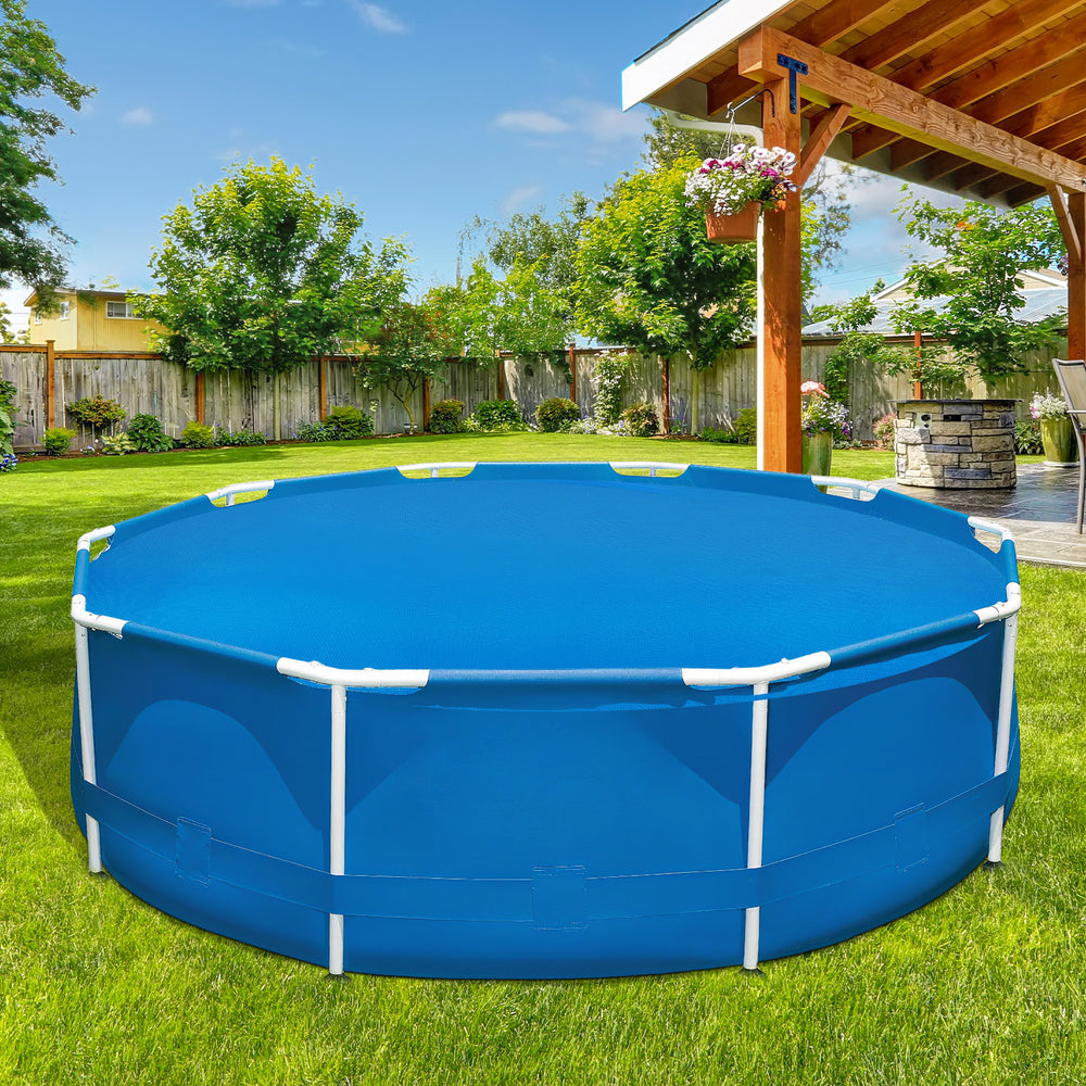 8 Feet Round Solar Pool Cover 12 Mil for In-Ground Above-Ground Swimming Pools - Gallery View 1 of 10