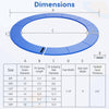 8 feet blue trampoline pad replacement with fixing straps, featuring anti-tear foam for safety and edge-to-edge.