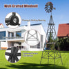 8-foot gray metal windmill with weather-resistant design, premium rolling bearing, and X-shaped metal brace for.