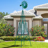 8 Feet Windmill Metal Ornamental Wind Wheel Weather Resistant-Green - Gallery View 1 of 9