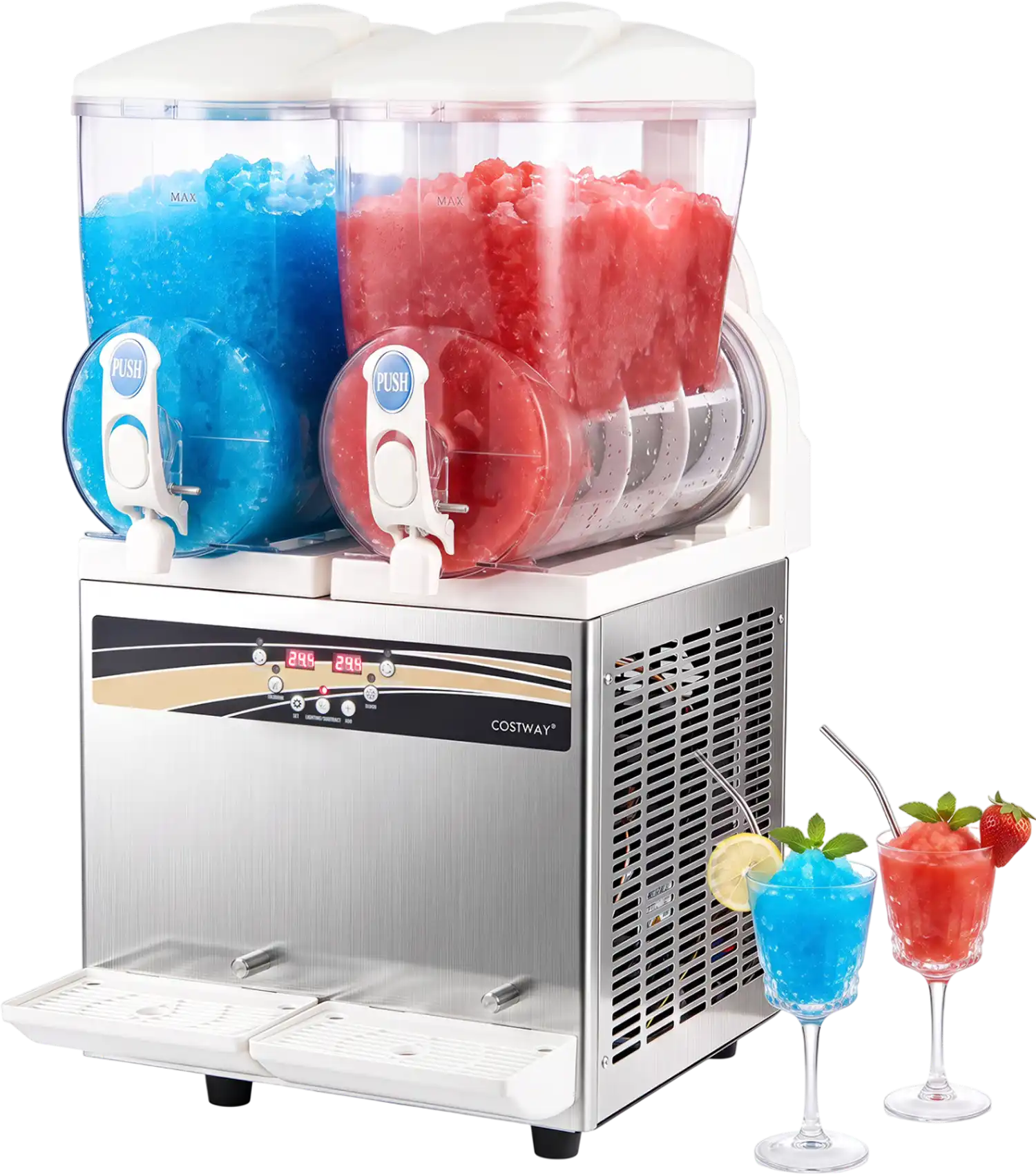 Costway 8 Gal Commercial Slushie Machine LED Lights 71694339 New