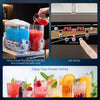 Commercial slushie machine with 30L capacity, featuring dual tanks, LED lights, and an intuitive control panel for easy use.