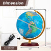 8-inch illuminated world globe with HD map and wooden stand, ideal as a night light and educational tool.