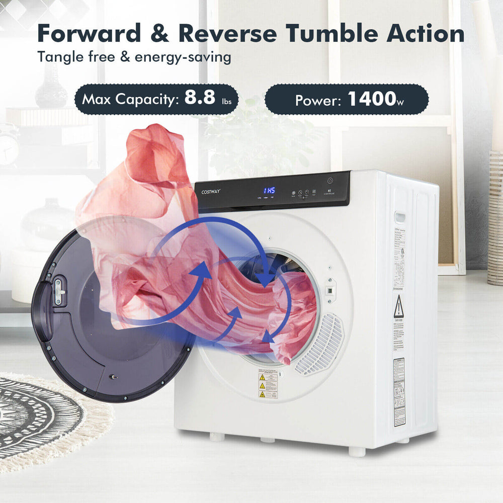 Costway Portable Laundry Dryer 2.6 Cu.ft with Touch Panel 1400W New