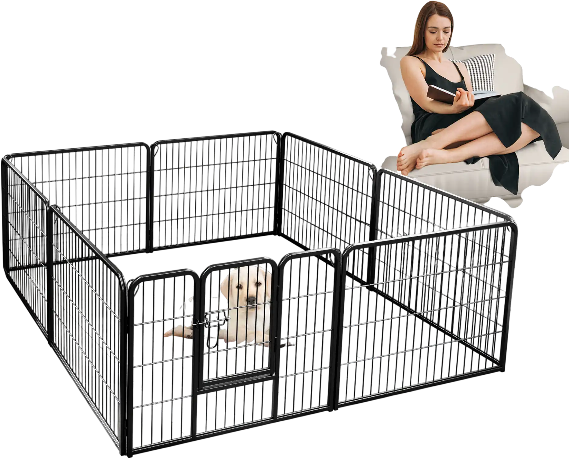 Costway 8 Panel Pet Playpen Fence Indoor Outdoor 24