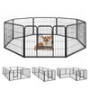 8-panel 24-inch height pet fence with door, crafted from robust metal for indoor and outdoor use, easy to configure and.