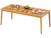 8-Person Outdoor Acacia Wood Dining Rectangular Bistro Table with Umbrella Hole