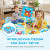 Colorful 8-piece educational interlocking baby play mat featuring animals and numbers, ideal for safe, interactive play.