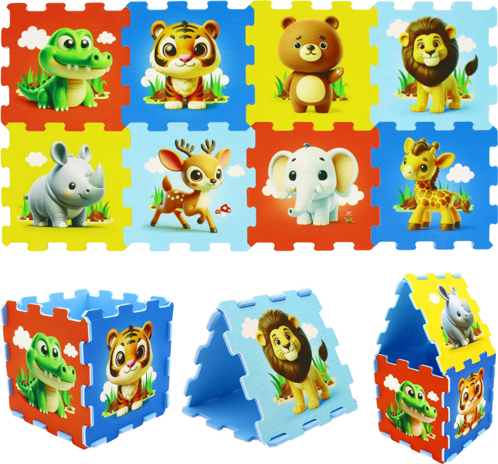 8-Piece Educational Animal Interlocking Baby Play Mat