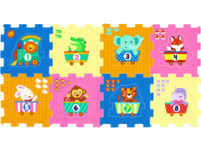 Costway 8-Piece Interlocking Baby Floor Puzzle Tiles Educational Numbers 21350376 New