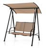 Swing chair with a durable steel frame and weather-resistant fabric, perfect for outdoor relaxation and comfort.