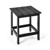 Black side table with slatted top, made from durable materials, perfect for outdoor patios and compact spaces.