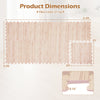 8 interlocking EVA foam floor tiles with wood texture, covering 21 sq. ft., ideal for living rooms and gyms.