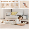 EVA foam floor tiles with wood texture, waterproof and lightweight, ideal for living rooms and gyms.