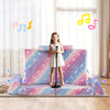 Colorful 8-piece modular kids play couch with glow-in-the-dark patterns, perfect for creative play and cozy relaxation.