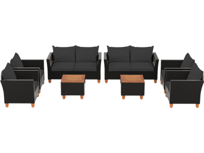 Costway 8-Pc Outdoor Conversation Set w/ Storage Coffee Table 44772309 New