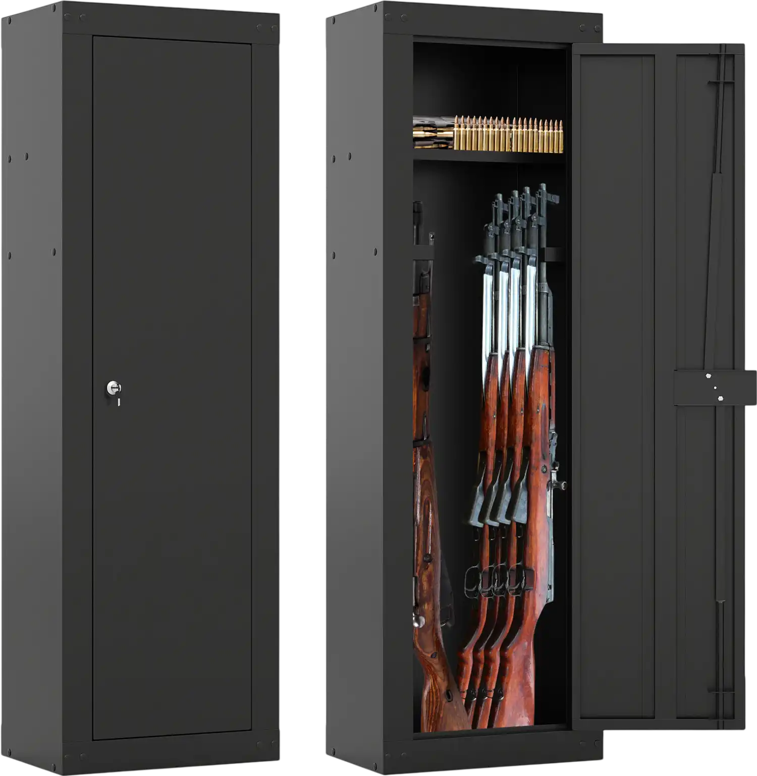 Costway 8 Rifle Gun Safe Cabinet with Storage Shelf 55240827 New