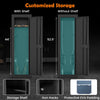 Large black 8 rifle safe with storage shelf, featuring gun racks and protective EVA padding for secure storage.