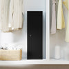Black 8 rifle safe gun cabinet with storage shelf, featuring a sturdy design and secure locking system for safety.