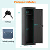 Large black 8 rifle safe cabinet with storage shelf, featuring a sturdy design and locking system for secure firearm.