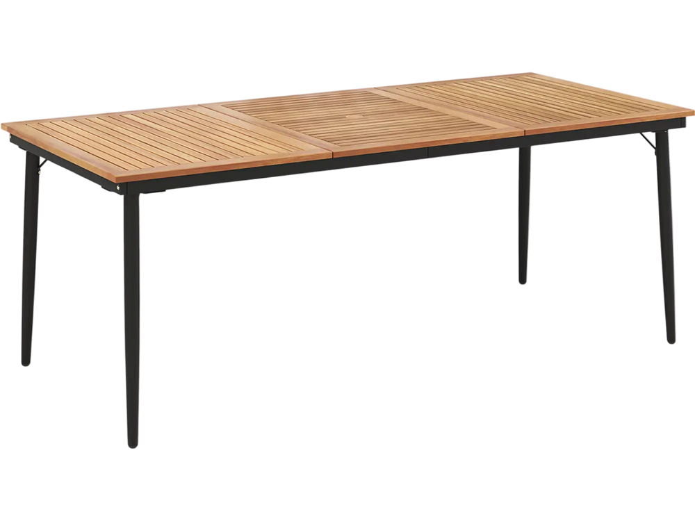 79 Inch Acacia Wood Outdoor Dining Table for 8 with 1.9 Inch Umbrella Hole