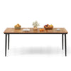 Acacia wood outdoor dining table for 8 with a spacious slatted top, ideal for dining or working in your backyard.