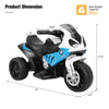 Kids 3-wheel BMW licensed electric motorcycle in blue, featuring working headlights and foot pedal control for safe.
