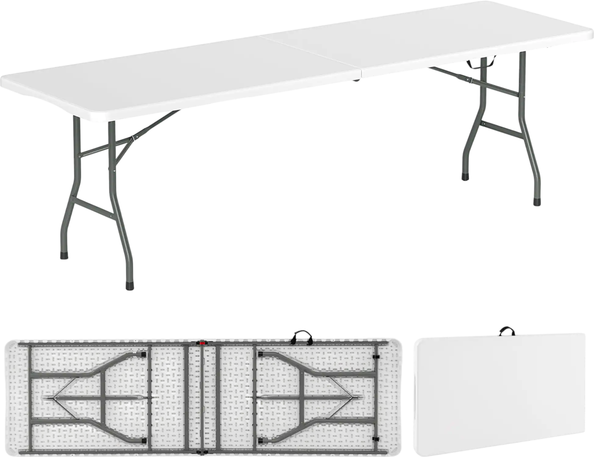 Costway 8' Portable Fold-in-Half Folding Table HDPE 350 lbs 25983647 New
