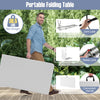 Portable 8 ft folding table with HDPE tabletop, carrying handle, and joint lock, ideal for picnics and camping.