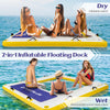 8 ft x 8 ft inflatable dock platform with waterproof PVC, ideal for lounging, fishing, or sunbathing on water.