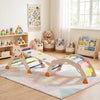 Colorful 8-in-1 foldable climbing toys for toddlers, featuring a balance bridge and stable beech wood bars for safe play.