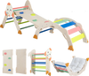 Multicolor 8-in-1 foldable climbing toys for toddlers featuring a balance bridge, designed for indoor play and skill development.