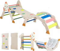 Multicolor 8-in-1 foldable climbing toys for toddlers featuring a balance bridge, designed for indoor play and skill development.