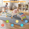 Multicolor 8-in-1 foldable climbing toys for toddlers, featuring a balance bridge and stable beech wood for safe play.
