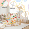 Colorful 8-in-1 foldable indoor jungle gym features a smooth swing seat, climbing elements, and premium cotton ropes for kids.