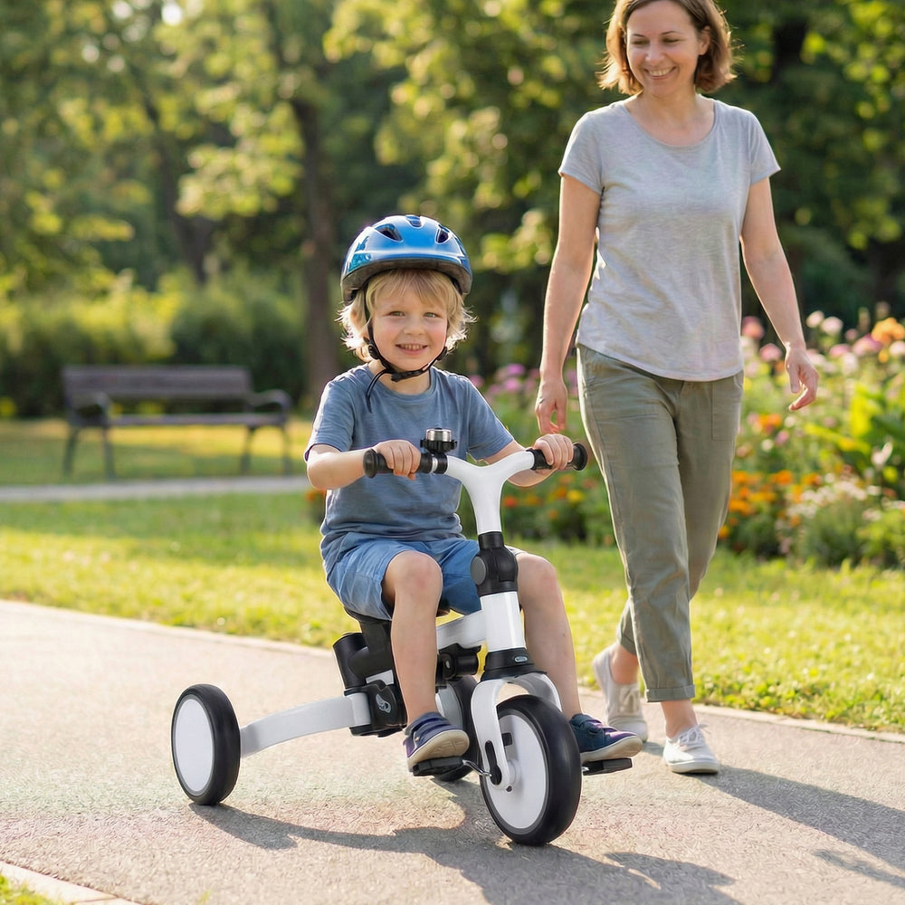8-in-1 Folding Kids Tricycle with Removable Canopy and Push Handle-Gray - Gallery View 1 of 10