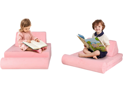 Costway 8-Piece Kids Play Couch Foam Fort Building Set Pink 985427136 New